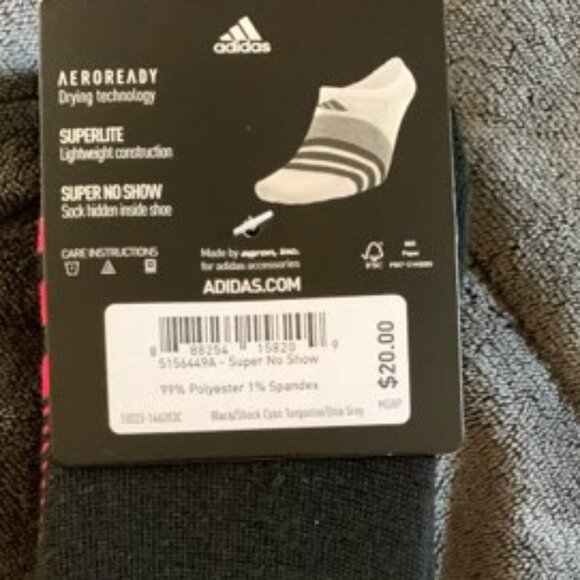 Adidas Women's Superlite  6 pair of  no show Socks - Picture 3 of 5